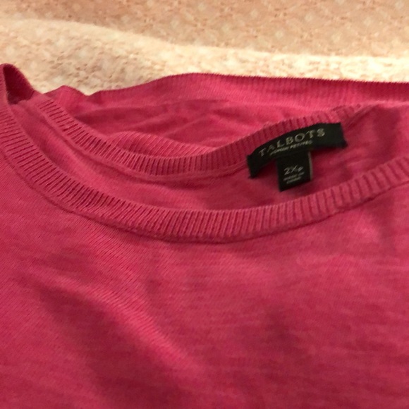 Vintage LikeNew Pink 2X Talbots S/S Sweater - Picture 3 of 6
